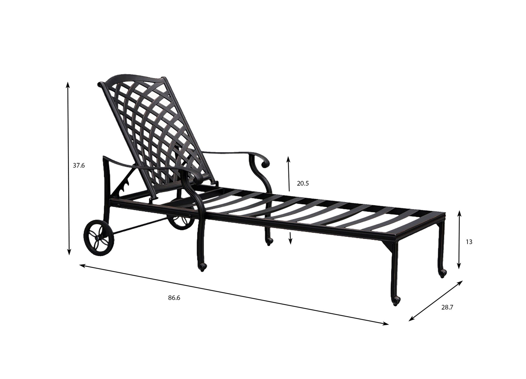 wrought iron sun lounger