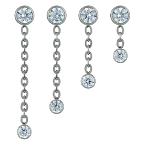 Our four sizes of bezel set gem dangles