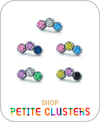 Threadless Pride Petite Cluster Gem Ends