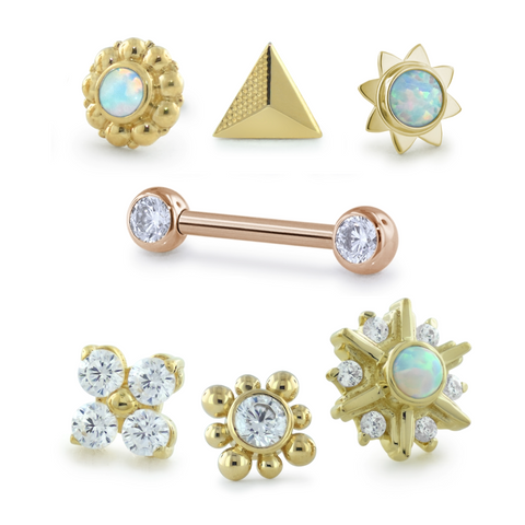 An assortment of our 18K gold products