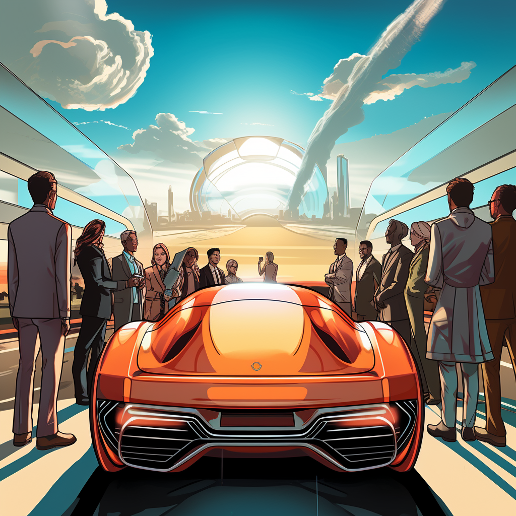 investers_looking_admirable_at_a_futuristic_car