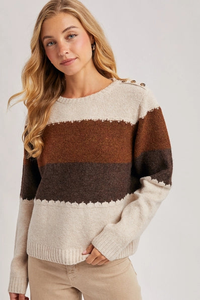 Kori Knit Sweater - Oatmeal Combo