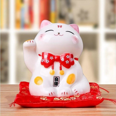 Hucha japonesa de cerámica con gato de la suerte, Kawaii  Maneki, tarro de ahorro Kawaii Cosas para feliz Año Nuevo, regalo de  cumpleaños, caja de ahorro de dinero para coche, hogar