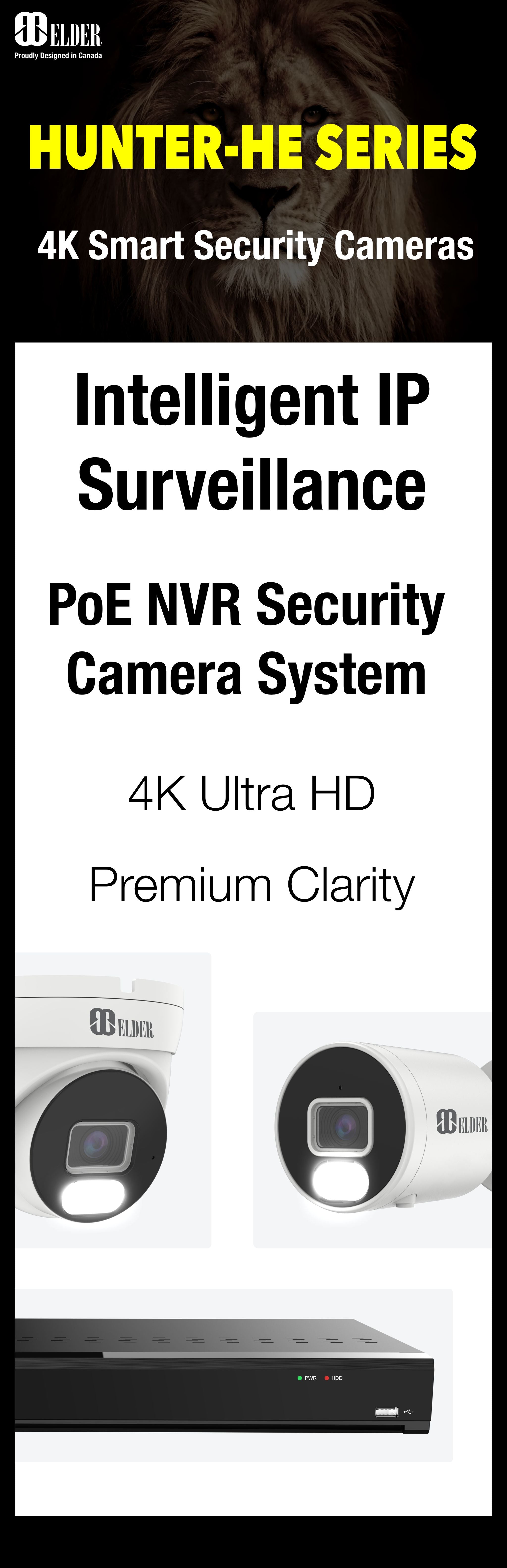 NVR Security Camera System 4K Outdoor Wired