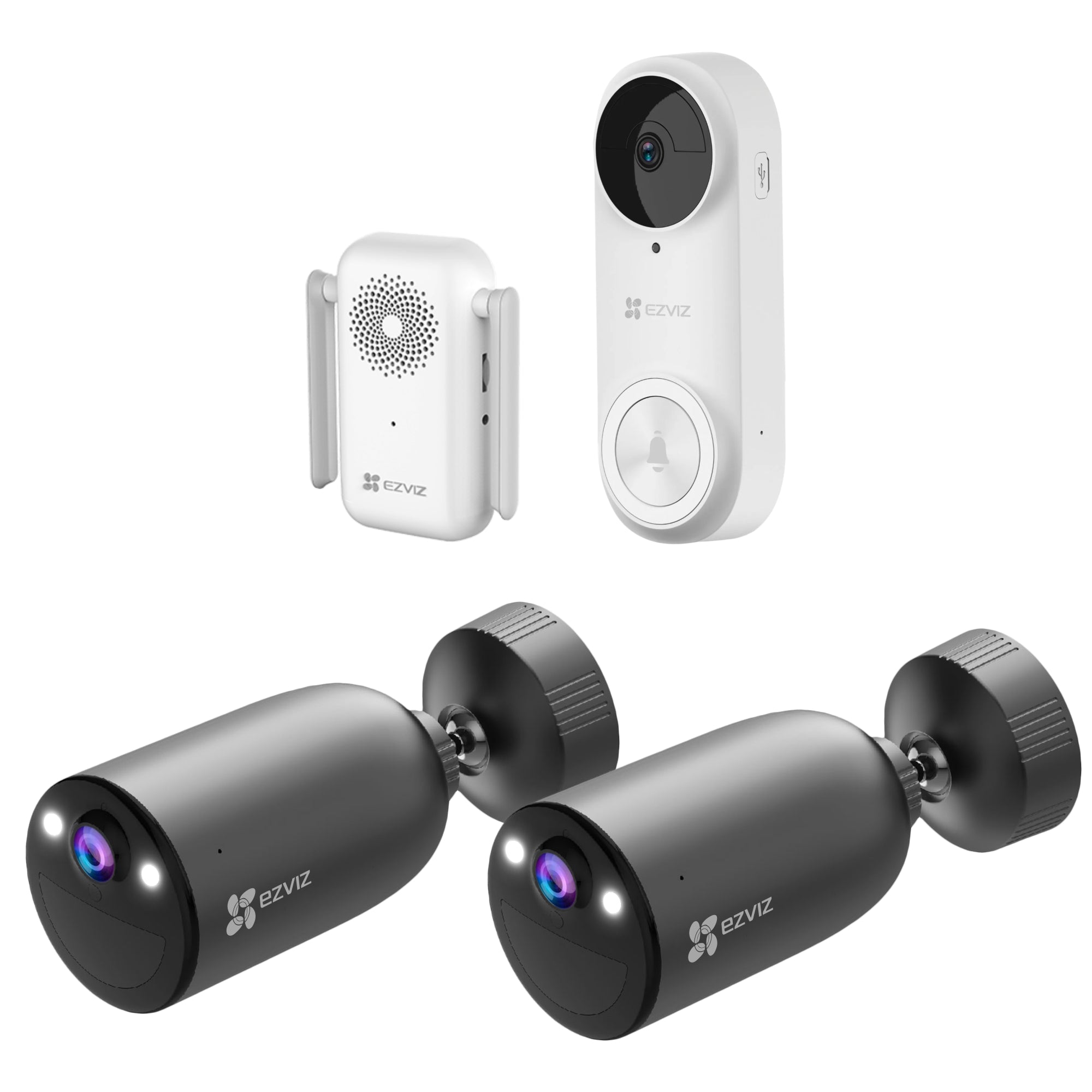 Ezviz, DP2 2K 2023 new 2K resolution 166° ultra-wide angle 4.3-inch color  touch screen infrared night vision wireless smart camera and doorbell