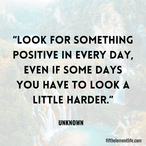 Look for something positive in every day, even if some days you have to look a little harder.
