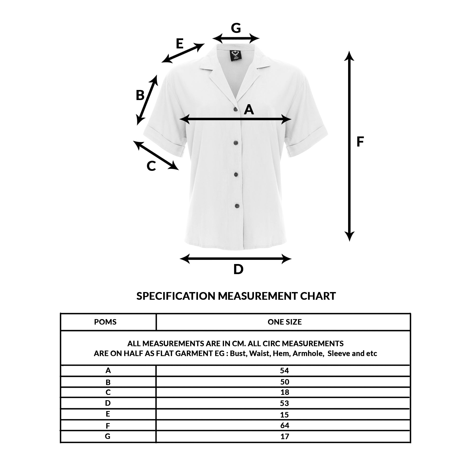 size guide women top shirt