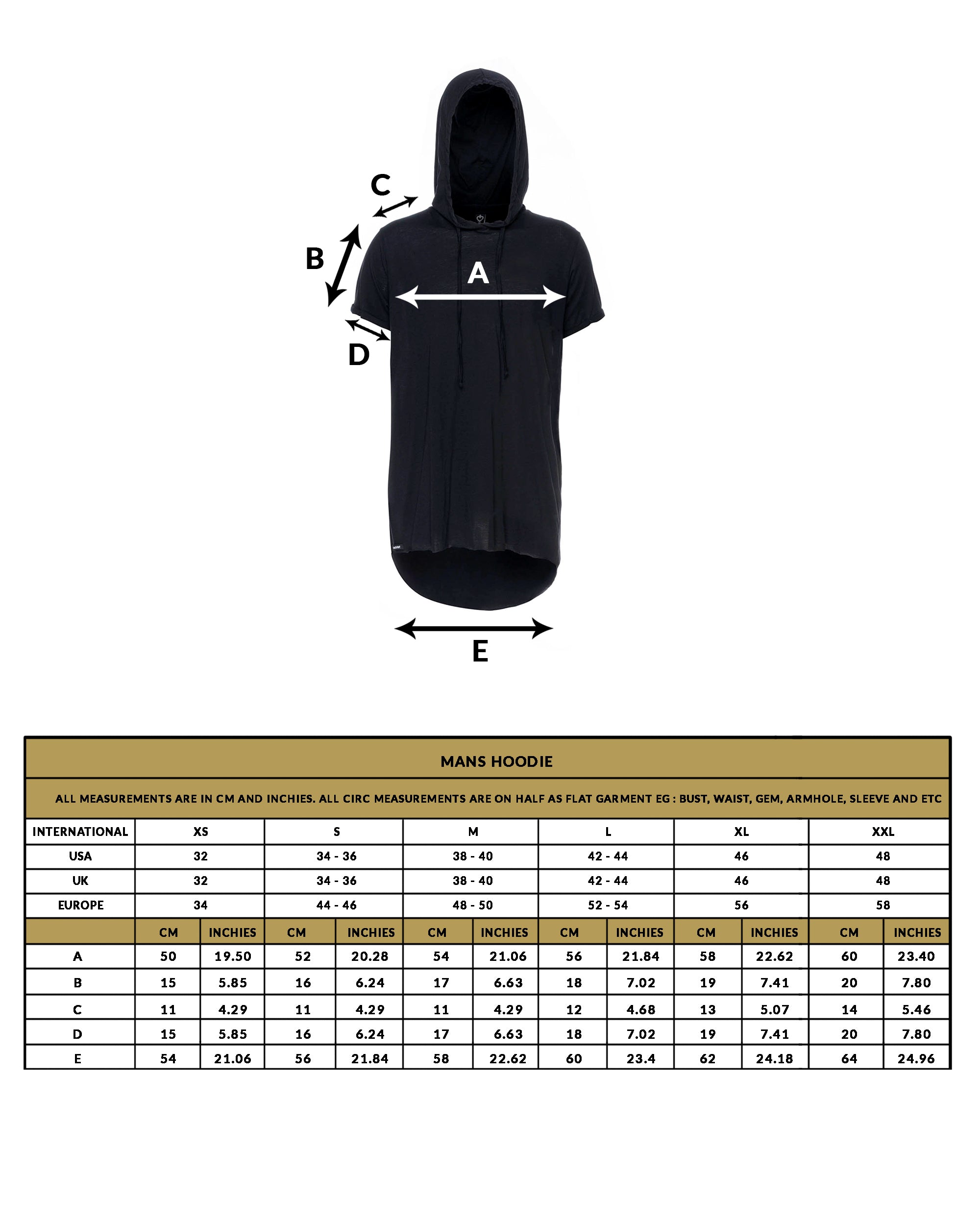 love anchor size guide mans top hoodie