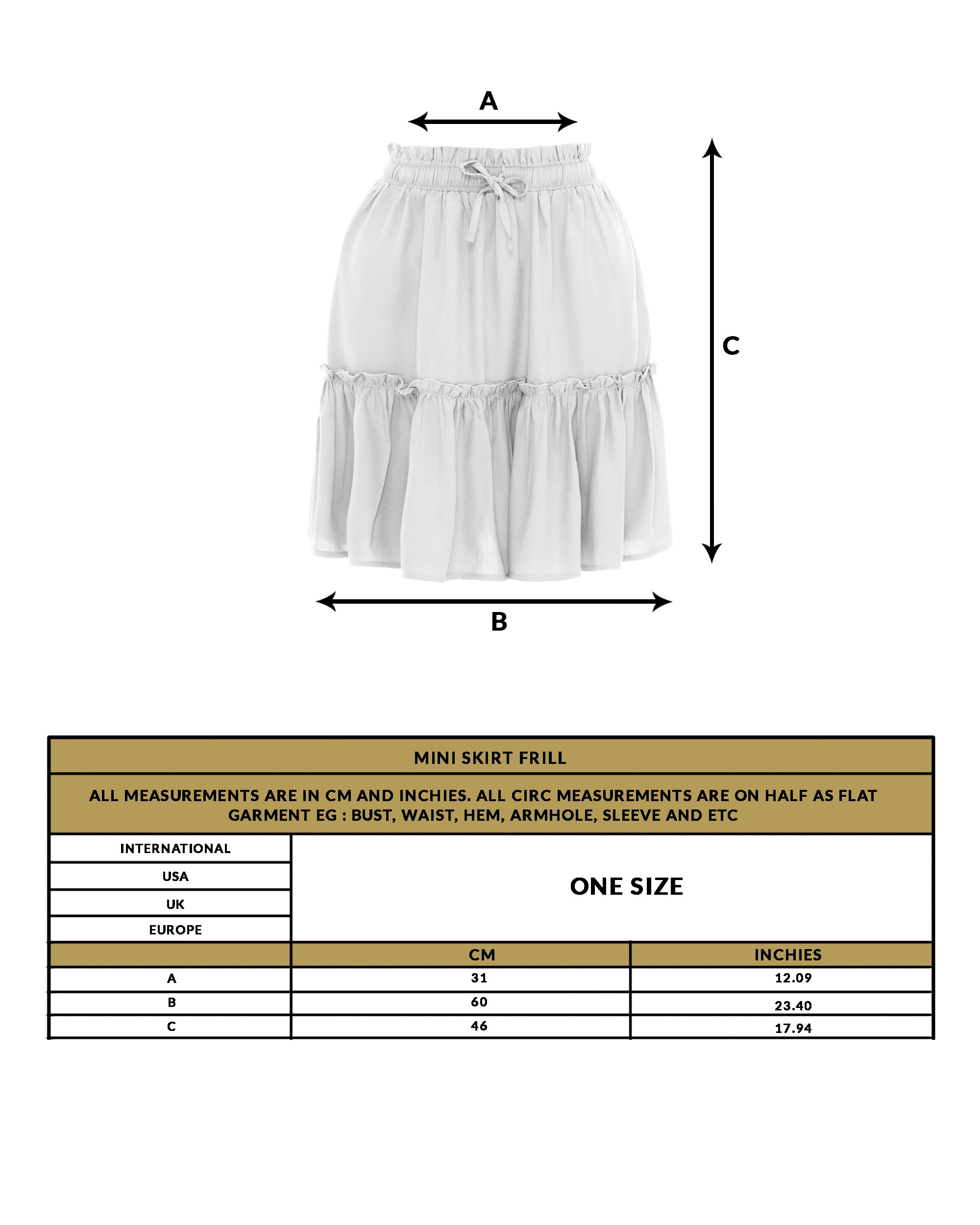 love anchor size guide mini skirt wrap