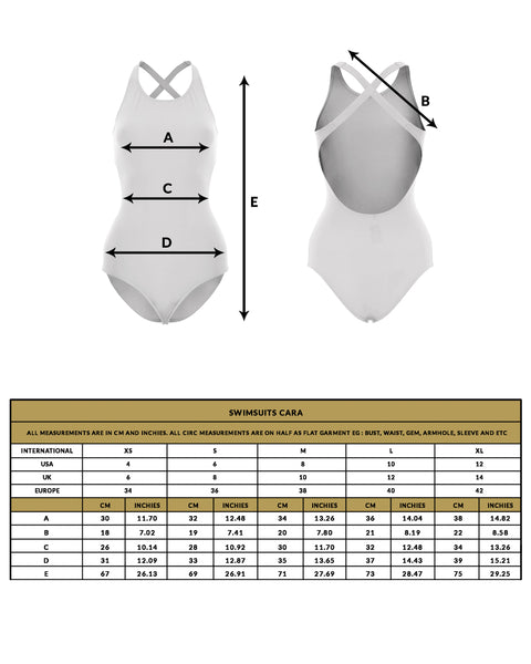 love anchor swimsuit cara size guide