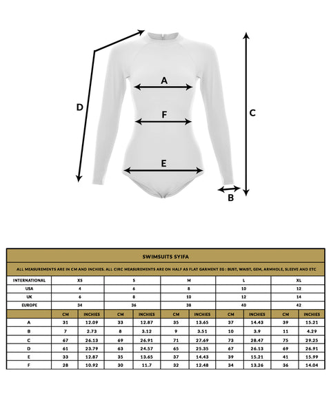 love anchor swimsuit syifa size guide