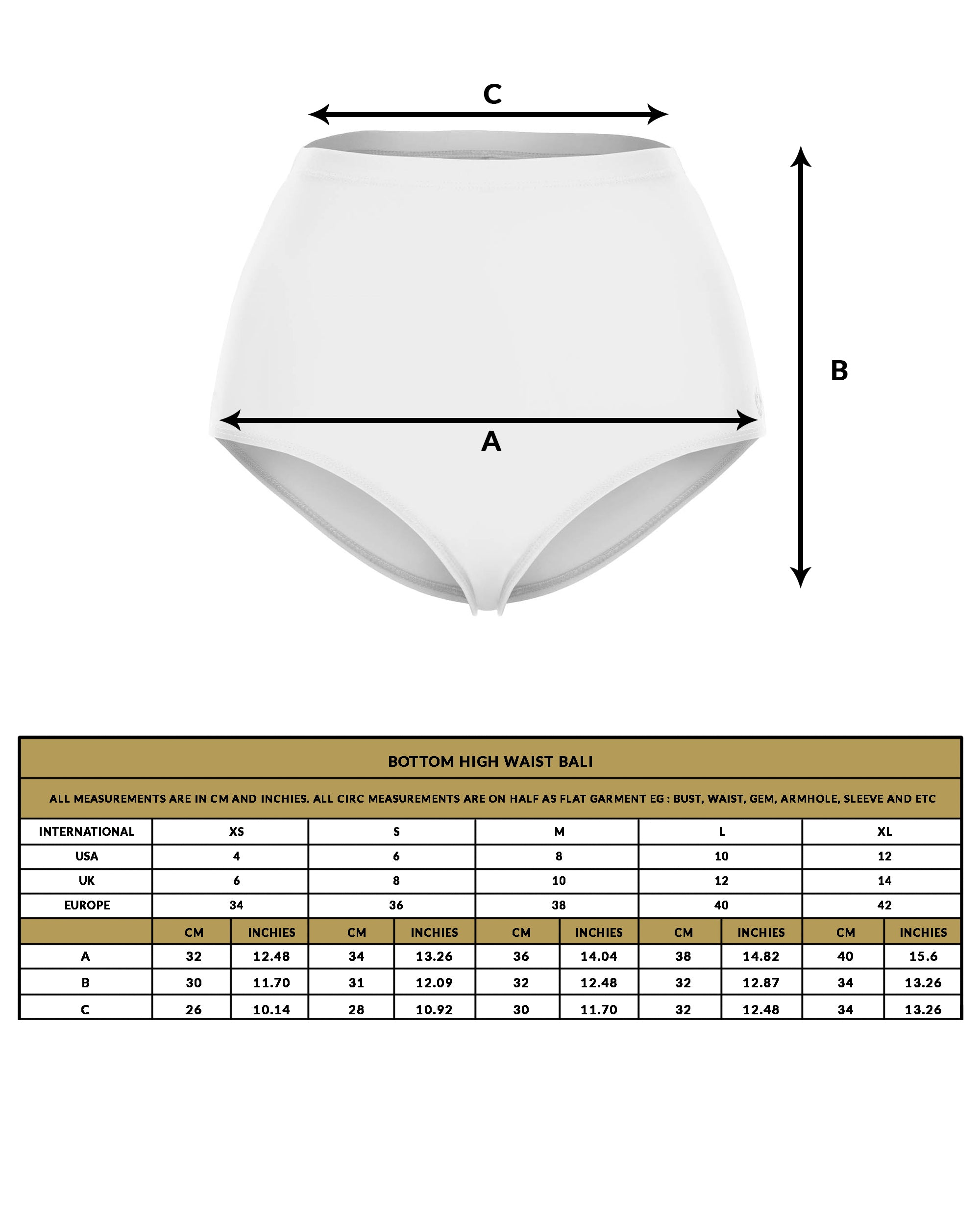 love anchor size guide swimwear bottom high waist bali