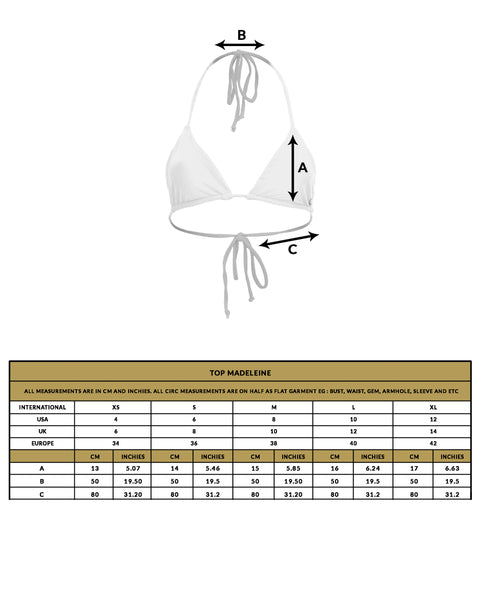 love anchor bikini top madeline size guide