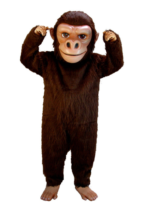 Traje de mascote de macaco chimpanzé marrom macio e peludo BIGGYMONKEY™