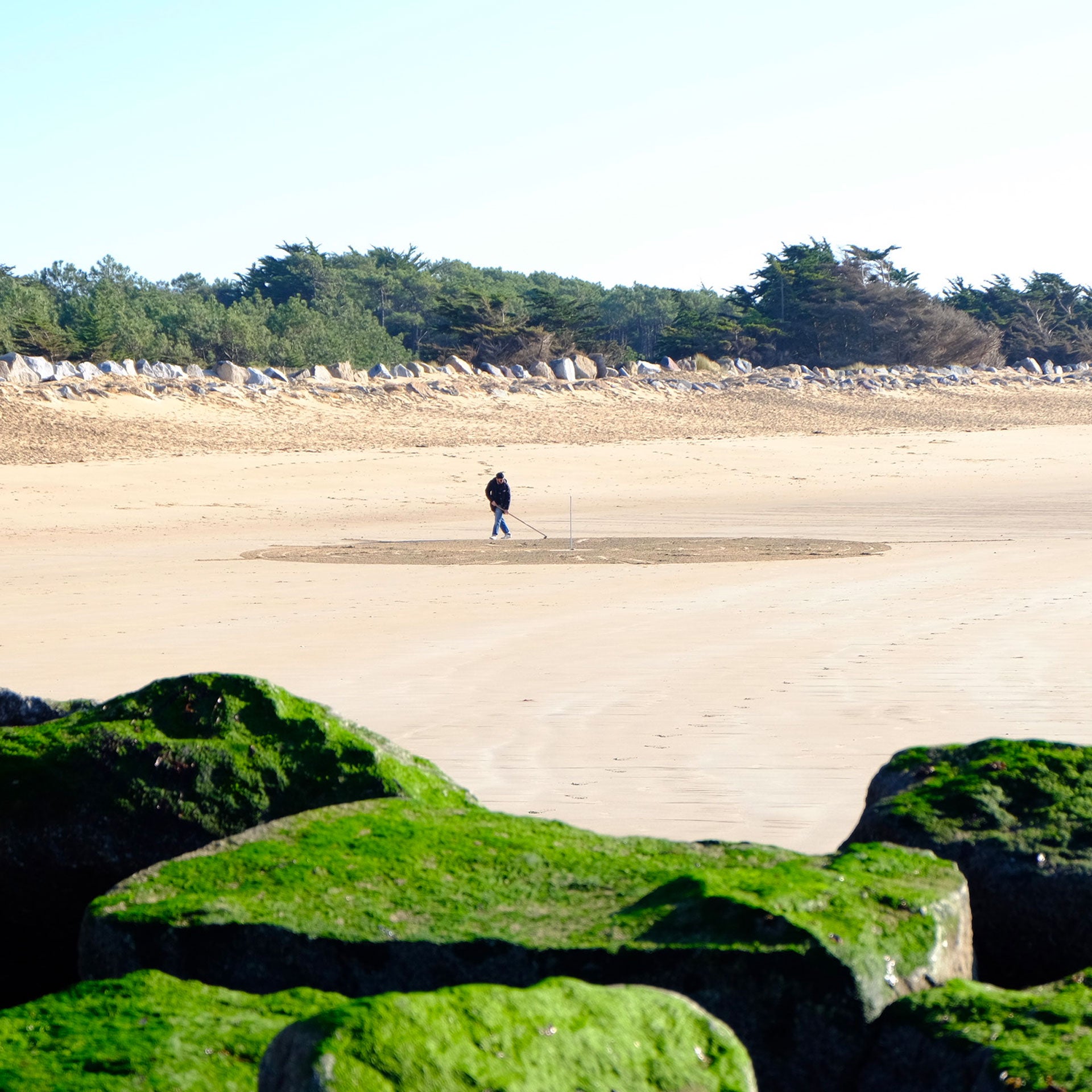 pierre massé land art R.PI noirmoutier sand art drippometry