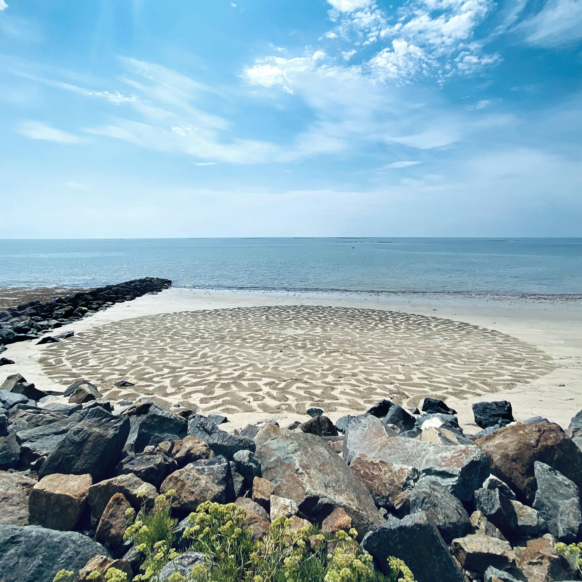 pierre massé land art R.PI noirmoutier sand art drippometry