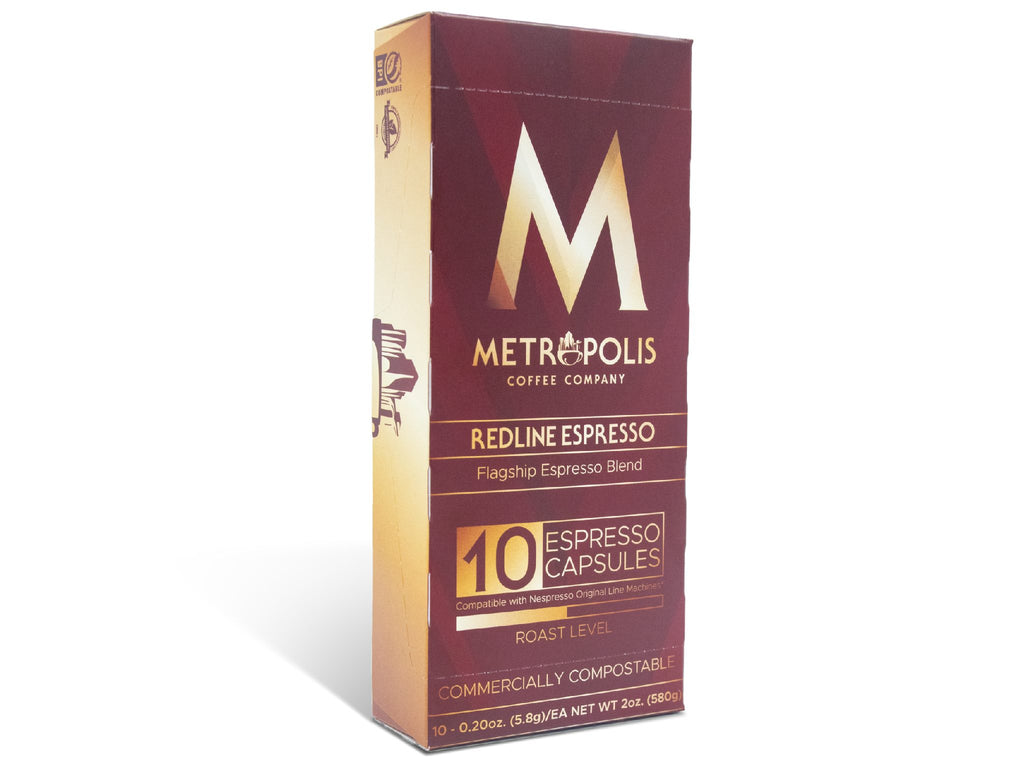 A Metropolis branded package of coffee capsules