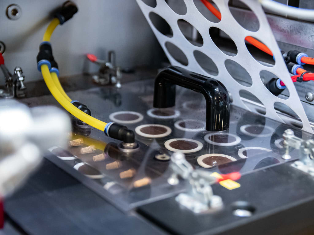 A production line at the Metropolis coffee factory.