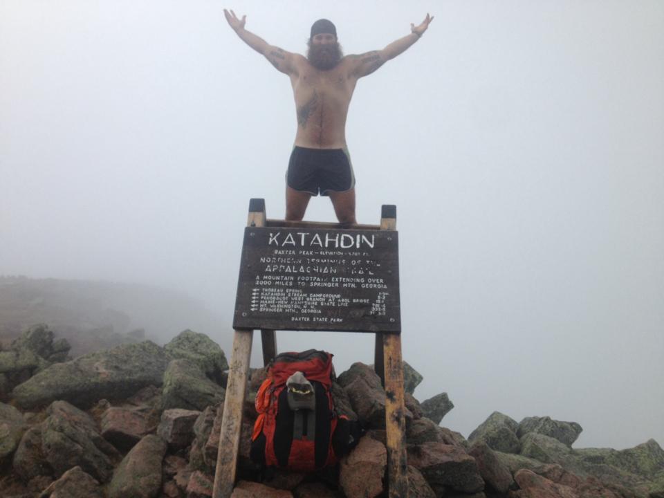 Tom Gathman completing the Appalachian Trail