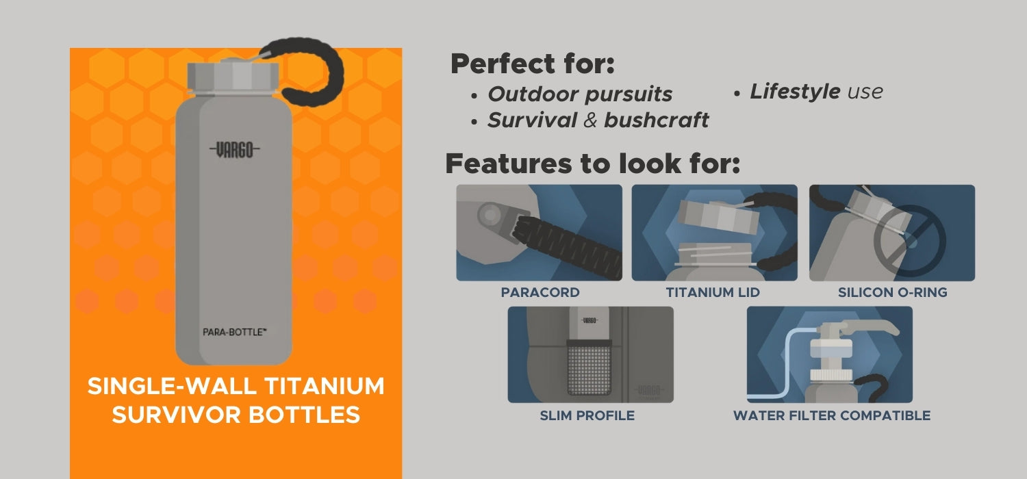 Single-Wall Titanium Survival Bottles