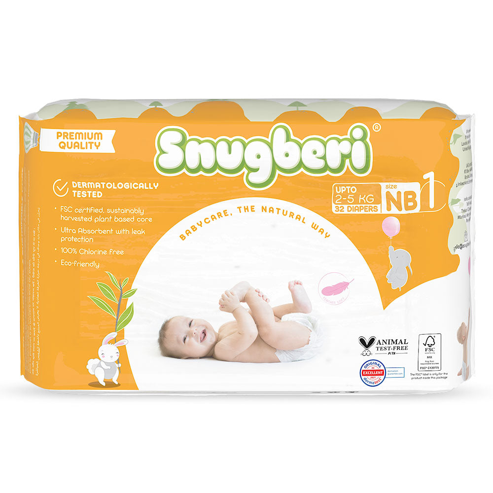 hoeveelheid verkoop zondag Toegangsprijs Snugberi Diaper Size 1 New Born 2-5Kg 32's - Snugberi®