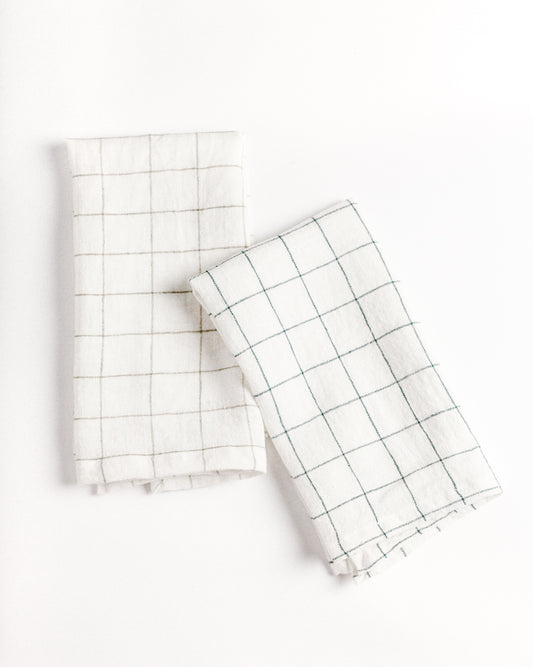 Stonewashed linen - pure 100% linen cocktail napkin or coaster antique  white with black stripes stone washed flax pre-washed laundered Europe  European linen napkins set – L i n e n C a s a