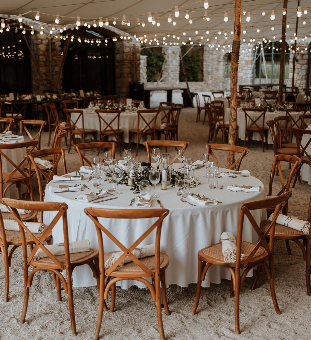 table déco de mariage naturelle chaise en bois