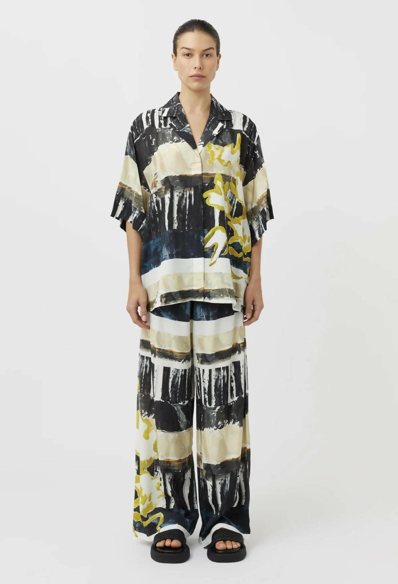 Camilla And Marc Skye Printed Short Sleeve Shirt and Pant Set