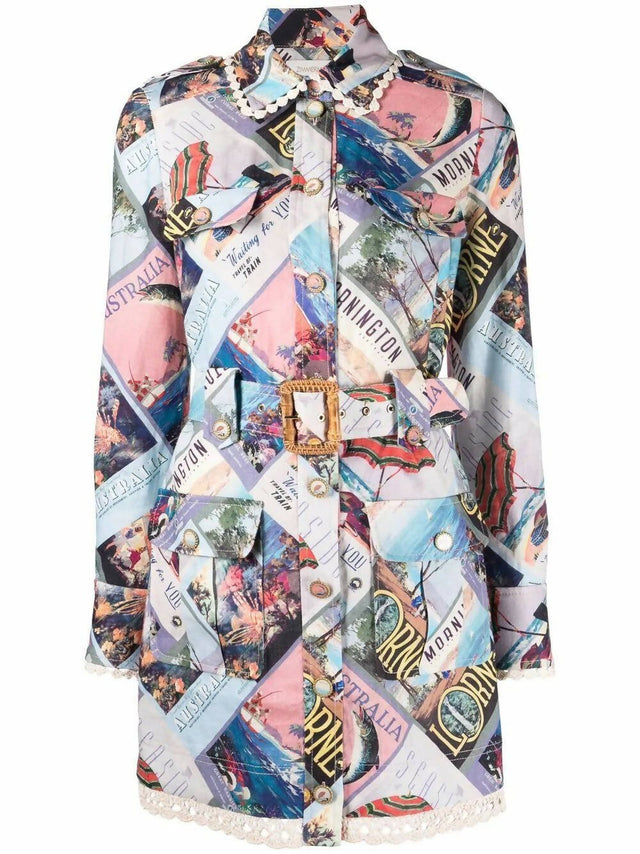 ZIMMERMAN BNWT 72% Off Auth ZIM Postcard Shirt Mini Dress India