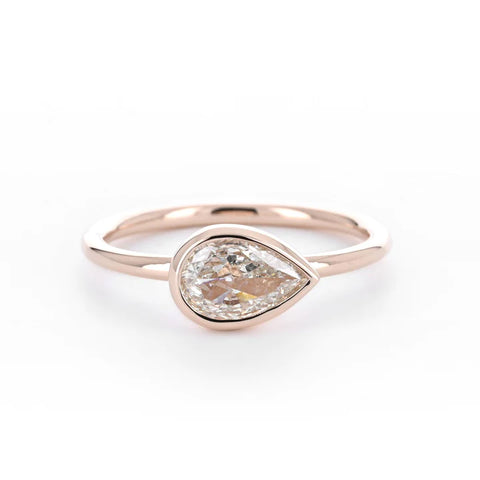 ROSE GOLD 0.75CT PEAR DIAMOND SOLITAIRE ENGAGEMENT RING