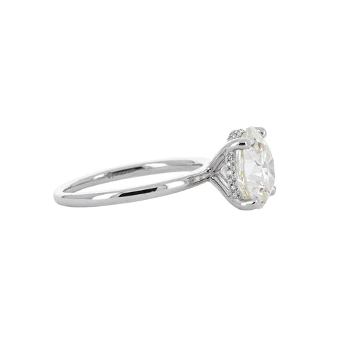 3.60CT ROUND DIAMOND HALO ENGAGEMENT RING | PLATINUM