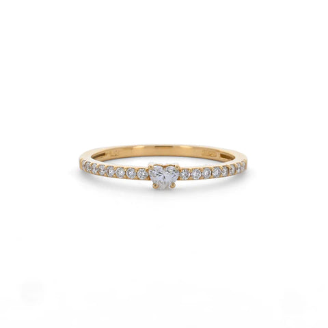 0.28CT HEART SOLITAIRE ENGAGEMENT RING - YELLOW GOLD
