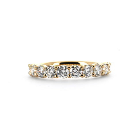 Image of 10 diamond lab-grown diamond wedding band in yellow gold | Buchroeders Jewelers