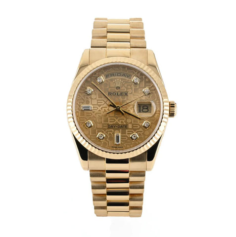 ROLEX DAY-DATE YELLOW GOLD WATCH