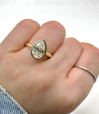 image of bezel pear cut diamond | Buchroeders Jewelers
