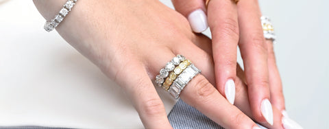 ETERNITY BANDS ON FINGER