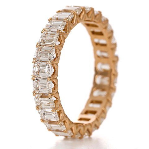 Yellow Gold 3.49 CTW Emerald Cut Diamond Eternity Band