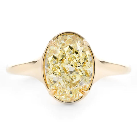 YELLOW GOLD 3.05CT OVAL DIAMOND SOLITAIRE ENGAGEMENT RING