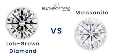 Comparison of Lab-Grown Diamond vs. Moissanite by Buchroeders Jewelers