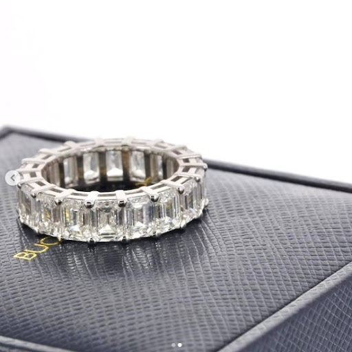 wedding band with emerald cut diamonds