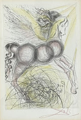 Salvador Dali's etching Pegasus (color)