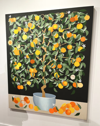 Stephen D'Onofrio's Orange Tree acrylic on canvas painting