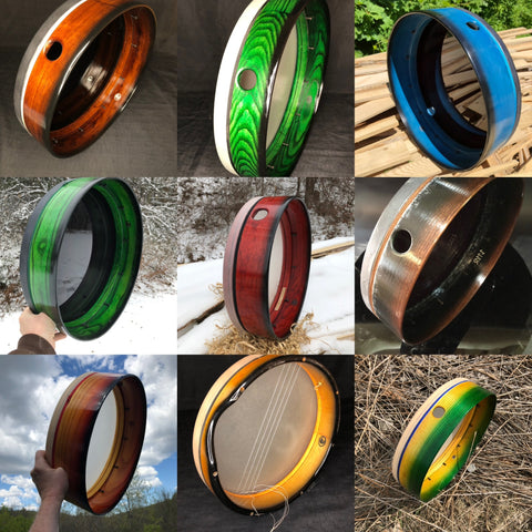 Gallery of single color stained frame drums