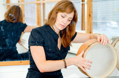 Joelle Barker with frame drum