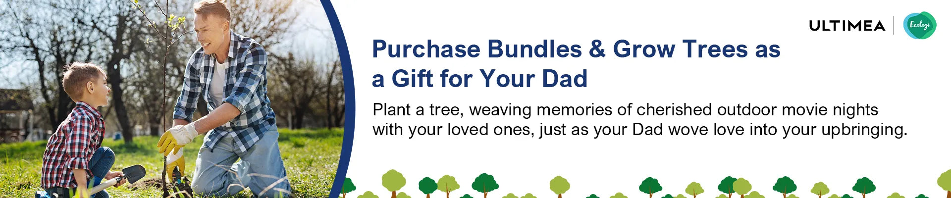 Plant a tree, weaving memories of cherished outdoor movie nights with your loved ones, just as your Dad wove love into your upbringing.