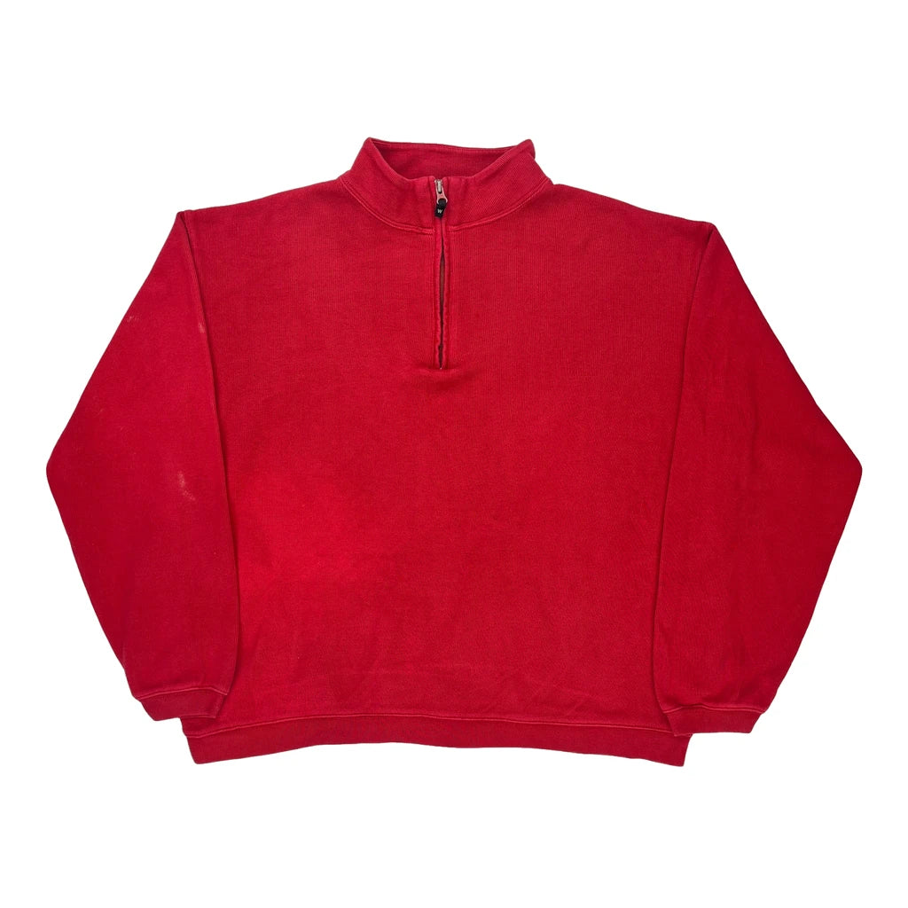 image of Woolrich 1/4 Zip - XL Red Cotton