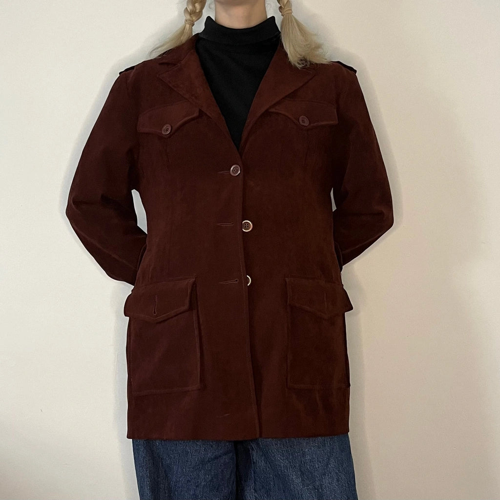 image of Bla Bla Jacket - Small Burgundy Polyester Blend