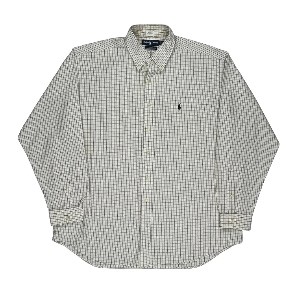 image of Blake Ralph Lauren Checked Shirt - XL Cream Cotton