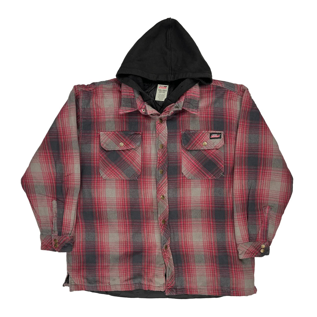 image of Dickies Checked Overshirt - 2XL Red Cotton