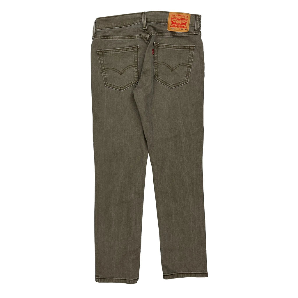 image of Levis Slim Fit Jeans - 32W 29L Khaki Cotton Blend